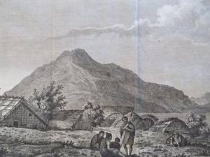 New Zealand Native Village 1801 Capt. Cook exploration rare engraved print - Picture 1 of 4