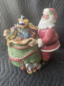 Fitz and Floyd Old Fashioned Christmas Cookie Jar Complete With Box!! - Picture 1 of 14