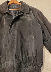 Vintage Global Identity G-3 Leather Jacket Mens L Graphite Black Coat Quilted - Picture 1 of 11