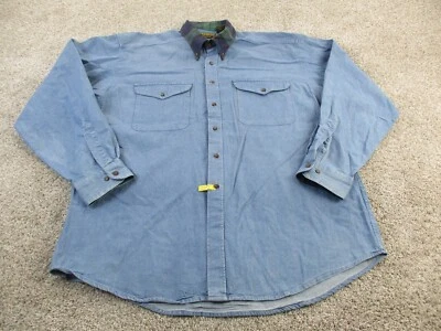 Vintage Tango by Max Raab Button Down Shirt Mens XL USA Blue Plaid Collar 90s EC - Image 1 of 4