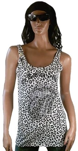 Hot ELEGANTLY WAISTED by AMPLIFIED Rolling Stones Strass Tongue Tank Top Shirt M - Picture 1 of 6