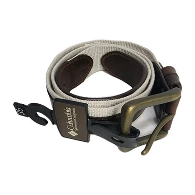 Cinturón informal COLUMBIA para hombre doble lazo CUERO GENUINO + LONA talla 36/90 NUEVO Foto 1 de 4