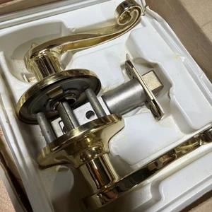 Vintage Kwikset 300LL US3 Left Hand Door SCAL SC Privacy Lever in Polished Brass - Picture 1 of 5