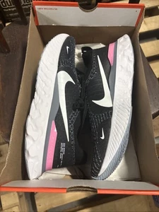 Talla 10.5 - Nike React Infinity Run Flyknit 3 Negro Fútbol Gris Rosa - Imagen 1 de 5