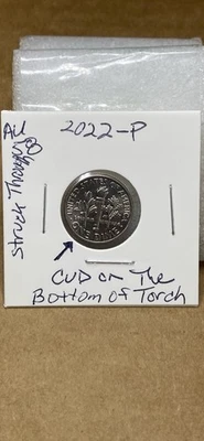 2022-P AU Roosevelt Dime Die Break On Bottom Of The Torch On This Coin. - Image 1 of 4