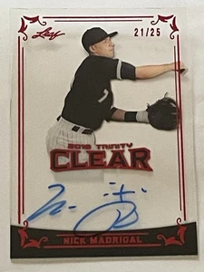Nick Madrigal 2018 Leaf Trinity Clear Autographs Red AUTO /25 White Sox - Bild 1 von 3