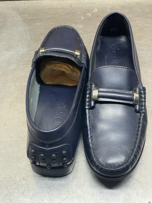 Mocassins TOD’S Femme 36,5 – Vintage – Bleu Marine – Bon État – Made in Italy - Photo 1/4