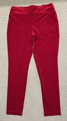 Pantalones de vacaciones INC de terciopelo rojo pierna ajustada regular | talla 14 Foto 1 de 4