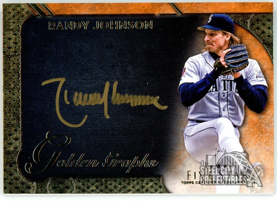 Randy Johnson 2017 Topps Five Star Golden Graphs Auto Card #GG-RJ 5/5 - Image 1 of 2