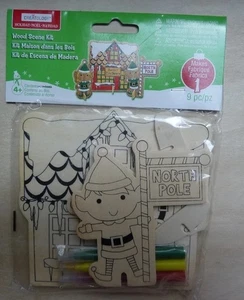 Creatology Christmas Holiday wood scene kit Santa toy shop North Pole elves - Picture 1 of 5