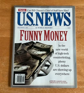 U.S. News & World Report Magazine 1994 Funny Money No Label Newsstand - Picture 1 of 2