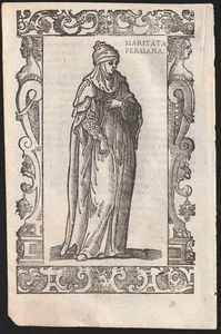 c1590 Maritata persiana * Frau Persien Tracht Kostümkunde Holzschnitt Vecellio - Picture 1 of 1