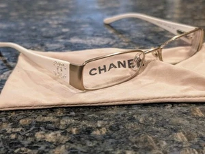 NEW Rare CHANEL CH 2118-H-B C. 304 SILVER WHITE AUTHENTIC EYEGLASSES Frame 50-16 - Picture 1 of 16