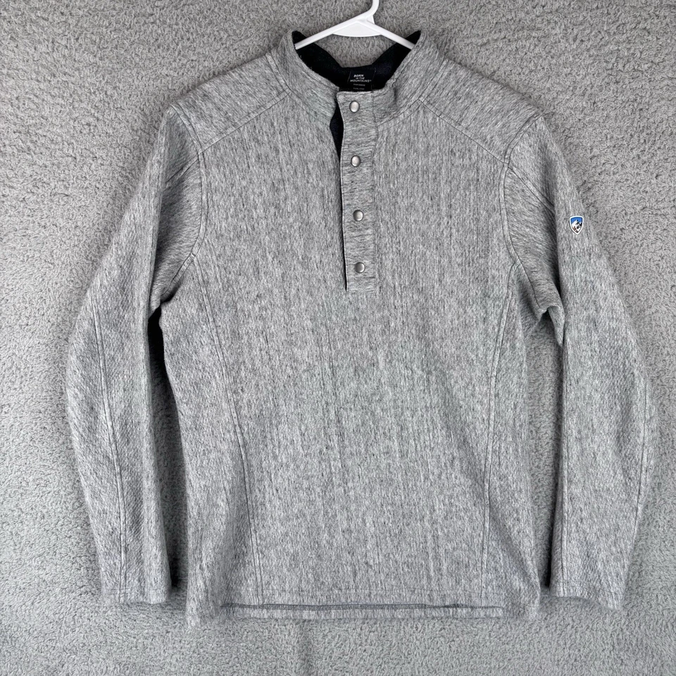 Kuhl Sweater Mens Large Gray Konfrontr Quarter Snap Pullover Fleece Outdoor - Image 1 of 4