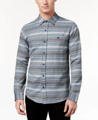 Ezekiel Zuma Long Sleeve Gray/Blue Flannel Shirt Men's SMALL NWT - Image 1 of 4