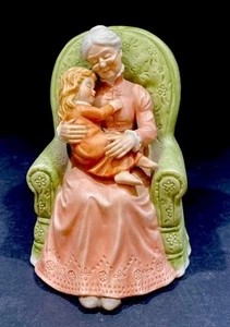 VTG 1984 Enesco “Treasured Memories” “Grandmother Lap” Musical Figurine E-6419 - Picture 1 of 6
