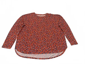 Cabana by Crown & Ivy Women's a size XL Red Blue Long Sleeve Leopard Print Top - Picture 1 of 10