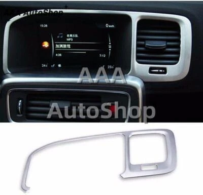 Stainless Steel Navigation Frame Interior Decor Cover Trim For Volvo S60 V60 - Imagem 1 de 4