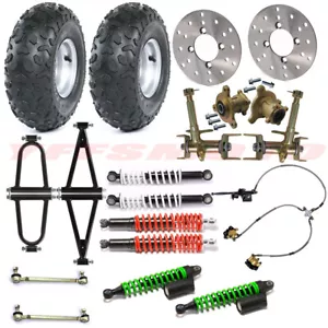 Front Shock Suspension Swingarm Wheel Hub Tire Kit for 4 Wheeler ATV UTV Quad US - Picture 1 of 28