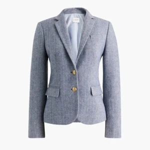 J Crew 2024 Classic Herringbone Wool Blend Two Hutton Schoolboy Blazer - Picture 1 of 7