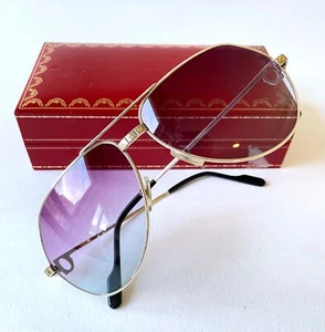 occhiali da sole vintage CARTIER VENDOME Santos personalizzati finitura argento GRANDI 62*14 oro - Foto 1 di 15