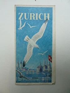 Ancienne Vintage tourist travel brochure de voyage map carte Zurich Swiss 1940s - Imagen 1 de 5