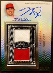 MIKE TROUT 2021 TOPPS STERLING DUAL Jersey PATCH ON CARD AUTO Autograph 13/15