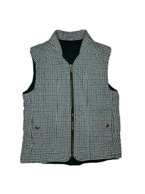 Cavallo женщин зеленый синий белый чек полный молнии лучший жилет размер США 10 S M - Изображение 1 из 4