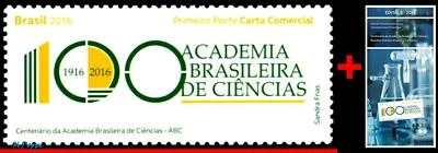 3326 BRASIL 2016 ACADEMIA BRASILEÑA DE CIENCIAS, CENT., C-3589, MNH + FOLLETO Foto 1 de 4