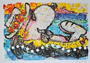 TOM EVERHART Chillin Snoopy dog PEANUTS Hand signed Lithograph Comic Pop art - Picture 1 of 6