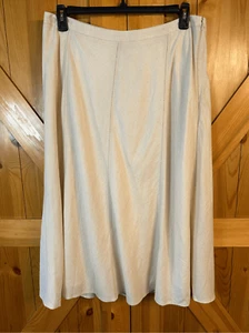 CJ Banks Maxi Skirt Size X (14) Natural Linen Blend Coastal Minimalist Hippie nw - Picture 1 of 7