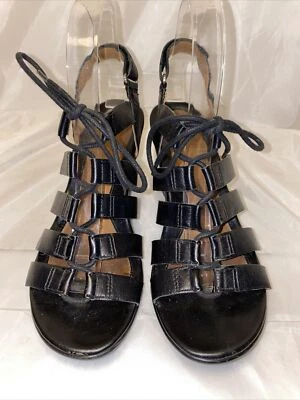 Naturalizer ONWARD Gladiator Womens Wedge Sandal Size 7.5M Black *N - Image 1 of 4
