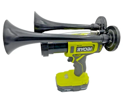 Works For Ryobi 18V  Drill Train Air Horn Dual Black Air Trumpets Double Loud - Image 1 of 4
