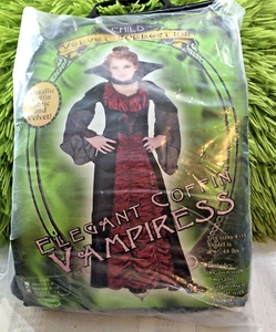 Child Elegant Coffin Vampiress Gown & Collar Velvet Collection Size Med 8-10 NEW - Picture 1 of 9