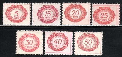1920 Liechtenstein SC# J1-J8 - Postage Due Stamps - 7 Different Stamps  - M-H - Image 1 of 2
