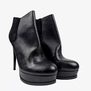 TOPSHOP: Stivali platform in pelle nera con tacco a spillo: UK7: ERA: £99! - Foto 1 di 2