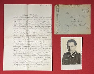 Agrupación de cartas de correspondencia de soldados alemanes de la Segunda Guerra Mundial con portada y foto 1941 - Imagen 1 de 11