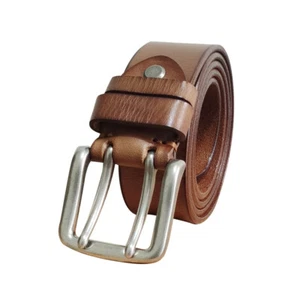 Herren 38 mm Ledergürtel mit doppelter Krappe Legierung Schnalle Freizeit Arbeit Taillengürtel Chic - Bild 1 von 16