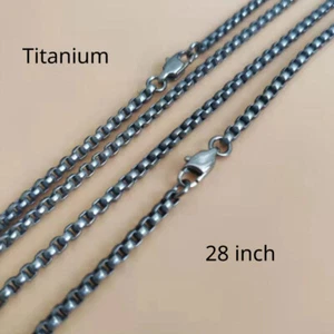 Rein Titan Box Kette Halskette 3 mm Unisex Anti Allergie Hautpflege Gesundheit 28 Zoll - Bild 1 von 6
