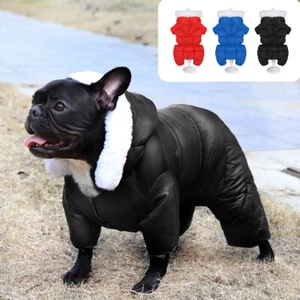 Warm Padded Pet Dog Coat Waterproof Jumpsuit Clothes Puppy Winter Hoodie Jacket - Picture 1 of 18