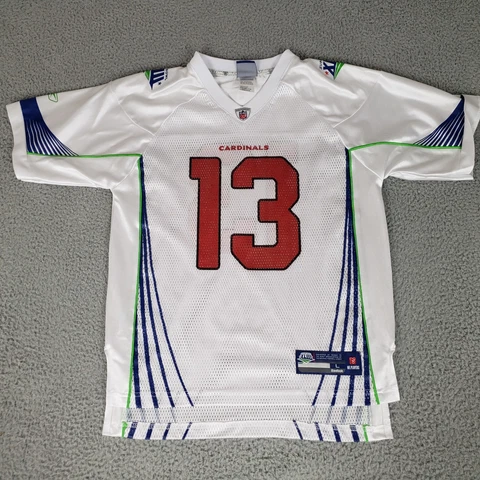 Arizona Cardinals Jersey Youth Large White Reebok 13 Warner Super Bowl Kids L Cover