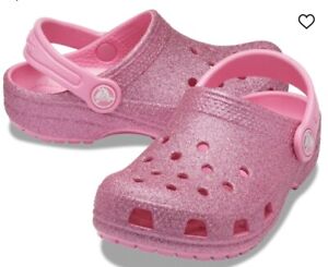 Crocs KIDS' CLASSIC GLITTER CLOG Size J1 NWT
