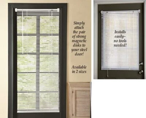 Magnetic Mini Blind For Steel Door Window Vinyl Curtain Magnet Shade 25x40 25x68 - Picture 1 of 19