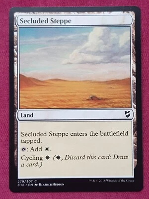 Magic The Gathering COMMANDER 2018 C18 SECLUDED STEPPE land card MTG - Image 1 of 2