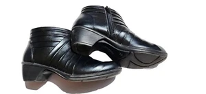 Comfort Plus Womens Predictions Ankle Booties Black Side Zip Up Size 7- 1/2 - Picture 1 of 8