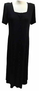 TOWER HILL DESIGNER Black Maxi Dress Square Neck U.K. 18 FREE POSTAGE - Picture 1 of 5