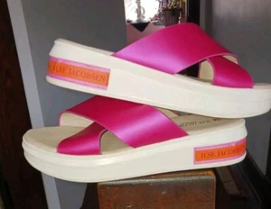Ilse Jacobsen Hornbaek Women's Size 38 Hot Pink Wedge Sandals Shoes - Picture 1 of 9