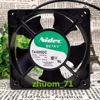 1PC NIDEC TA500DC 12738 12V 0.98A A34359-58 3-Pin Metal cooling fan - Image 1 of 4