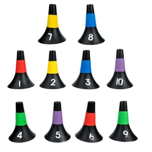 10pcs Multipurpose Portable Training Agility Cones Outdoor Playground Player - Picture 1 of 12