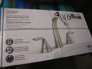 Grifo de baño Kohler Cursiva R30579-4D-BN 8" amplio níquel cepillado - Imagen 1 de 6